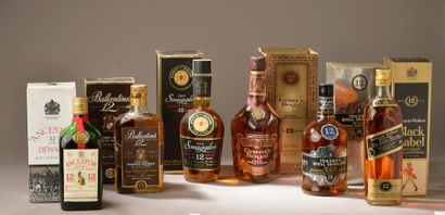 6 bouteilles SCOTCH WHISKY 12 years (Dewar's,...