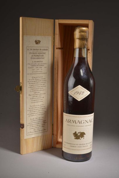 1 bouteille ARMAGNAC Laubade 1942 (caps cire...