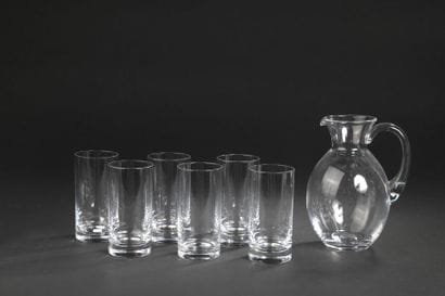 DAUM France.
Set of six crystal orangeade...