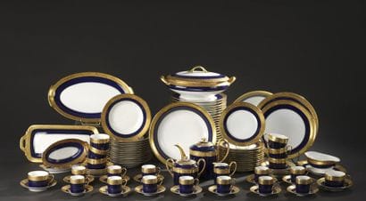 LIMOGES, Manufacture Yves DEGOT.
White porcelain...