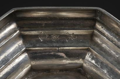 Pair of silver torches with cut-off sides,...
