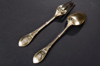Suite of six forks and six dessert knives...