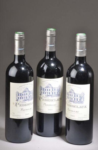 3 bouteilles Château PÉDESCLAUX, 5° cru Pauillac...