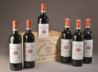 6 bouteilles Château POUJEAUX, Moulis 2005,...