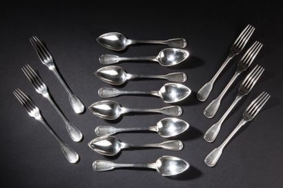 Seven place settings and one dessert spoon...