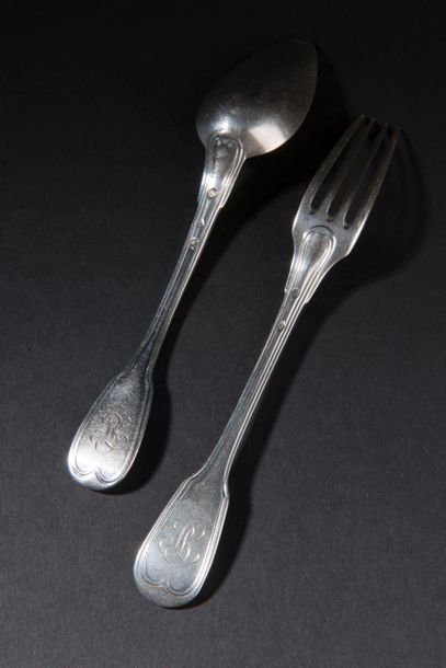 Seven place settings and one dessert spoon...