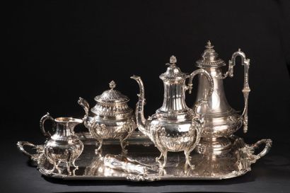 Silver coffee service part decorated with...