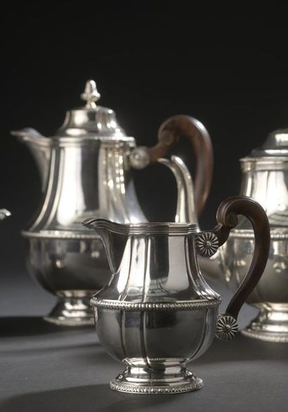 A silver tea and coffee service in the form...