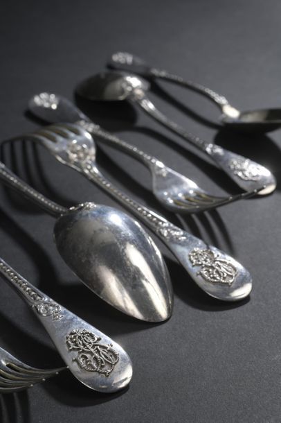 Part of a silver housewife decorated with...