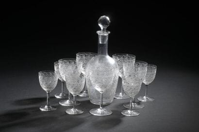 BACCARAT. 
 Serving part of crystal glasses...