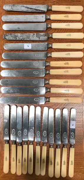 Set of eleven dessert knives and eleven table...