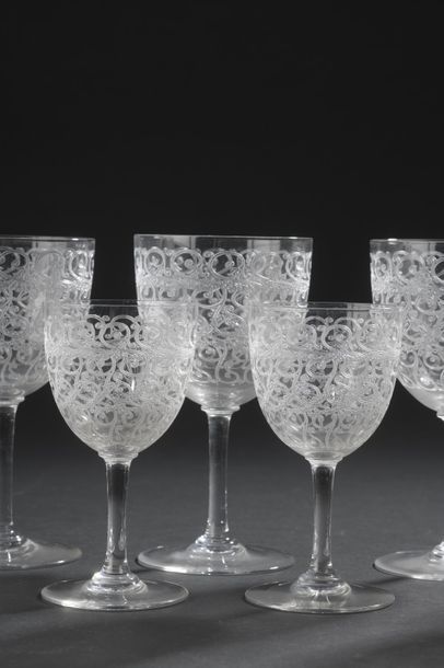BACCARAT. 
 Serving part of crystal glasses...