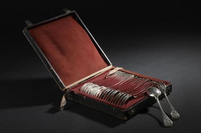 Silver set comprising: 
- Five flatware and...