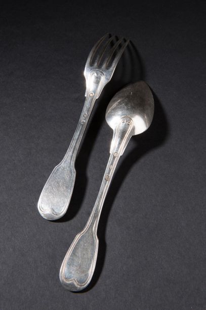 Silver ladle, single-flat design.
Minerva...