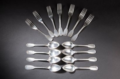 Silver ladle, single-flat design.
Minerva...