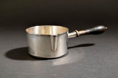 Silver punch ladle, gadroon spoon, twisted...