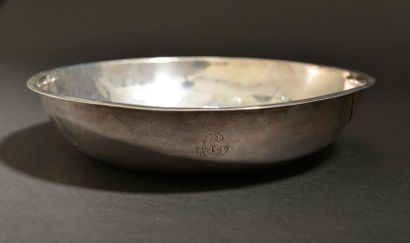 Silver punch ladle, gadroon spoon, twisted...