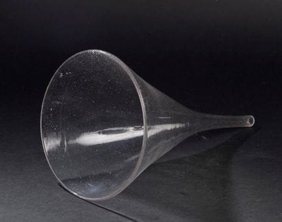 Decanting funnel made of blown glass. 
 Early...