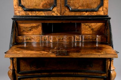 Important two-body scriban in burr walnut...
