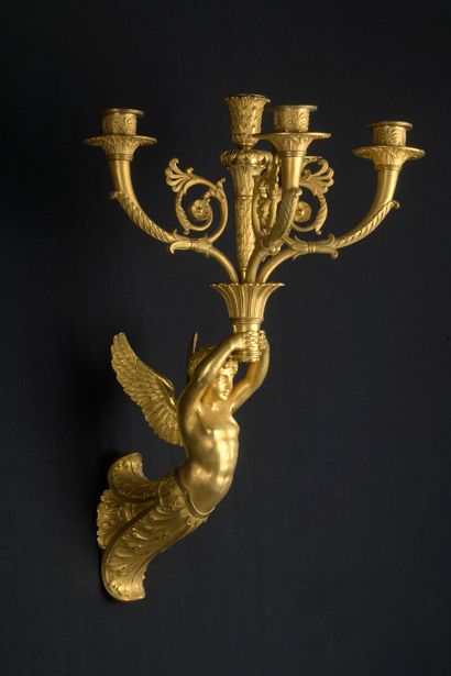 A suite of four finely chased and gilded...