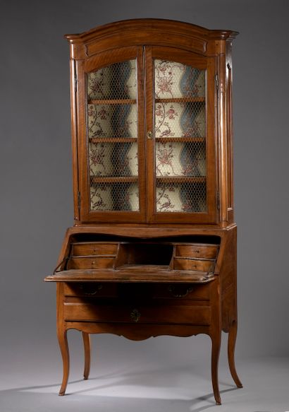 Walnut wood scriban desk reconstructed from...