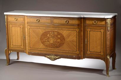 Large chest of drawers with overhanging front...
