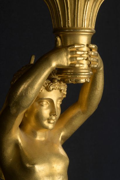 A suite of four finely chased and gilded...