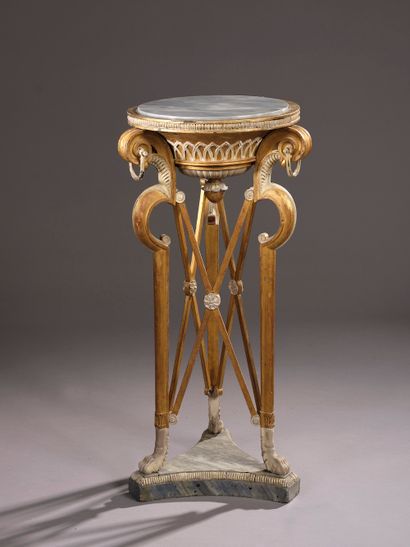 Athenian wood molded, carved, gilded and...