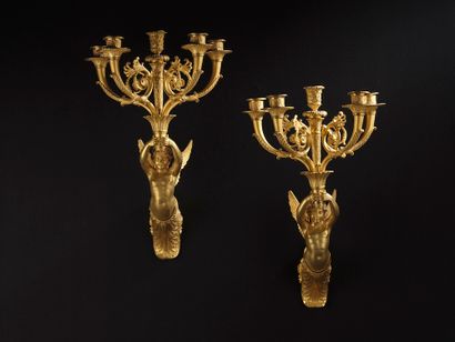 A suite of four finely chased and gilded...