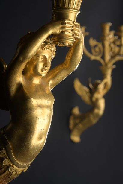 A suite of four finely chased and gilded...