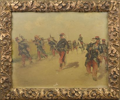 School of the late 19th or early 20th century.

Foot...
