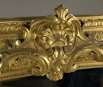 Two large gilded composition wood mantel...