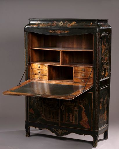 Upright secretary in European varnish with...