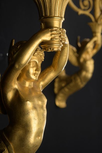 A suite of four finely chased and gilded...