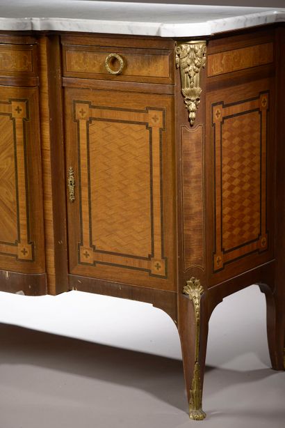 Large chest of drawers with overhanging front...