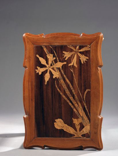 Table d'appoint en bois naturel mouluré,...
