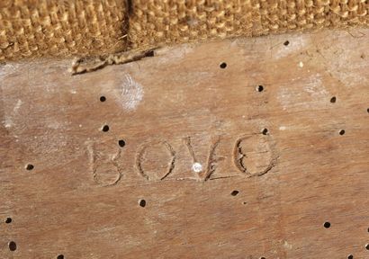 Pair of armchairs in moulded, carved and...