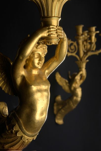 A suite of four finely chased and gilded...
