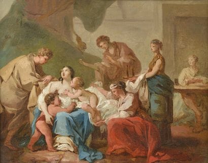 French school around 1760, surrounded by...