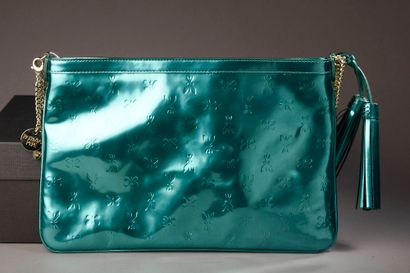 PATRIZIA PEPE. 

 Green vinyl clutch bag...