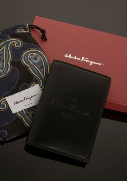 SALVATORE FERRAGAMO. 

 Black calf leather...