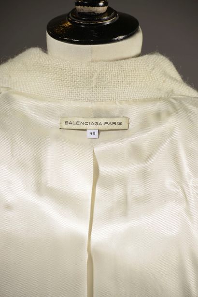 BALENCIAGA Paris.

Cream wool blend jacket,...