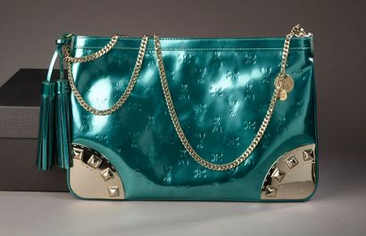 PATRIZIA PEPE. 

 Green vinyl clutch bag...