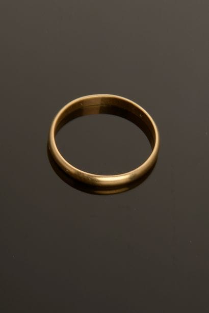 Wedding ring in 18k yellow gold.

Finger...
