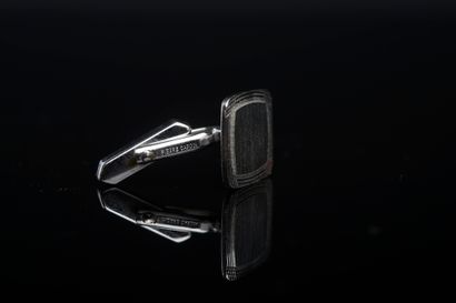 LANVIN.

Two pairs of silver-plated cufflinks:

-...