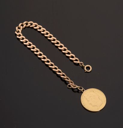 18k yellow gold bracelet holding a 40 French...