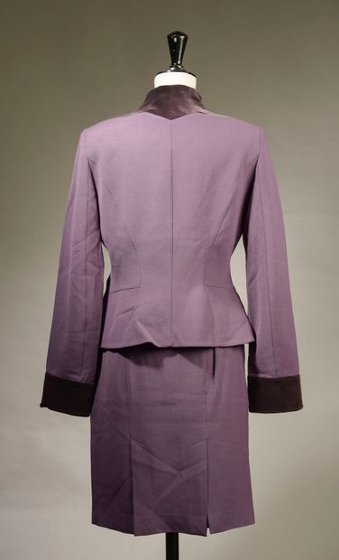 MUGLER.

Plum wool and cotton skirt suit,...