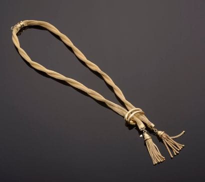 Necklace in 18k yellow gold composed of two...