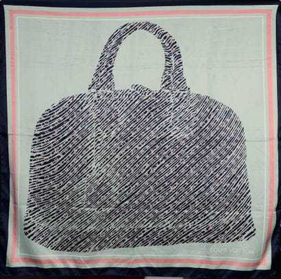 LOUIS VUITTON. 

Large silk scarf with decoration...