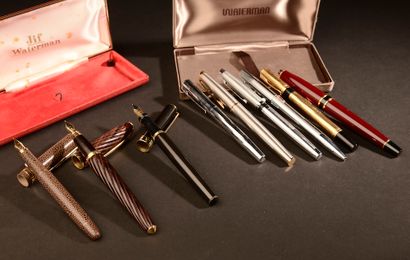 WATERMAN.

Set including : a silver plated...